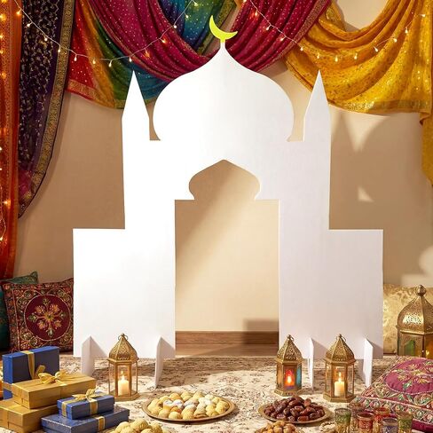 Ramadan Eid Mosque Decorations 59 x 54 Inch DIY Cardboard Mosque Castle for Home Ramadan Playhouse Corner Activities for Islamic Muslim Eid Mubarak Masjid Islamic Art Decor Learning Praying in Kuwait
