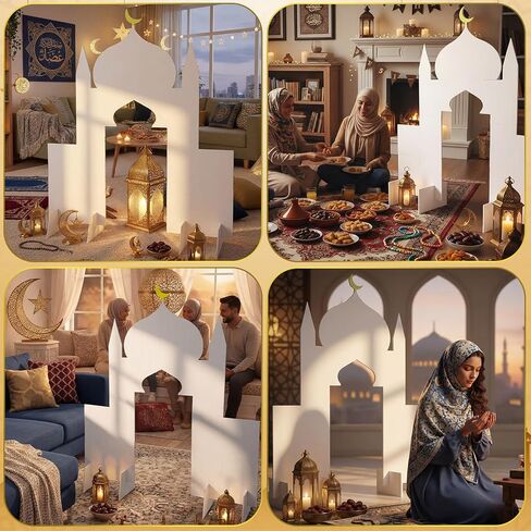 Ramadan Eid Mosque Decorations 59 x 54 Inch DIY Cardboard Mosque Castle for Home Ramadan Playhouse Corner Activities for Islamic Muslim Eid Mubarak Masjid Islamic Art Decor Learning Praying in Kuwait