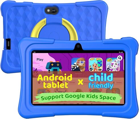 Kids Tablet, 7 inch Android 15 Tablet for Kids, 8GB+32GB 1TB Expand, Quad-Core Toddler Tablets with Shockproof Case, BT5.0, WiFi 5, Parental Control, Games, Dual Camera (Purple) in Saudi Arabia