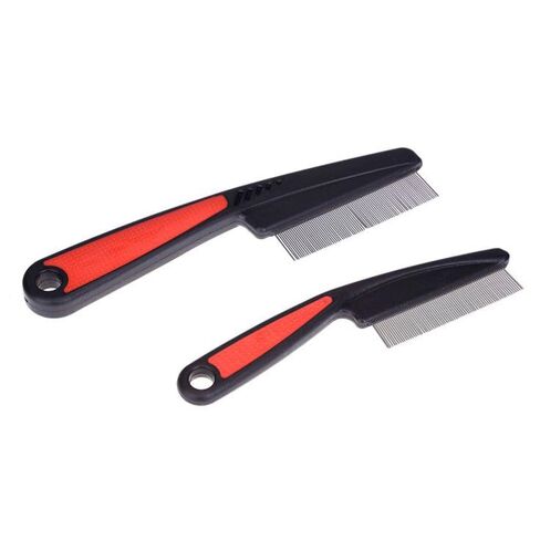 1pc Flea and Tick Comb, Fine Toothed Rubber Handle (black-red) in Saudi Arabia