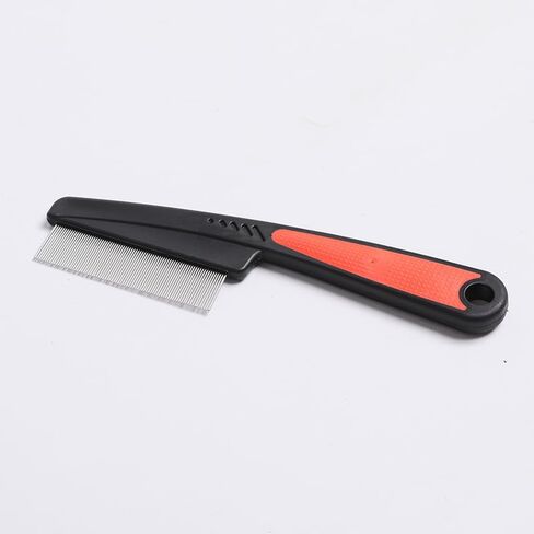 1pc Flea and Tick Comb, Fine Toothed Rubber Handle (black-red) in Saudi Arabia