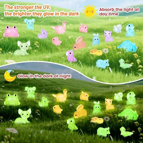 100PCS Mystery Bag Mini Resin Animals Luminous for Crafts Decor Mini Resin Ocean Animals Miniature Ornaments for Micro Landscape Garden Aquarium Dollhouse Party Favors Surprise Gifts for Kids in Saudi Arabia