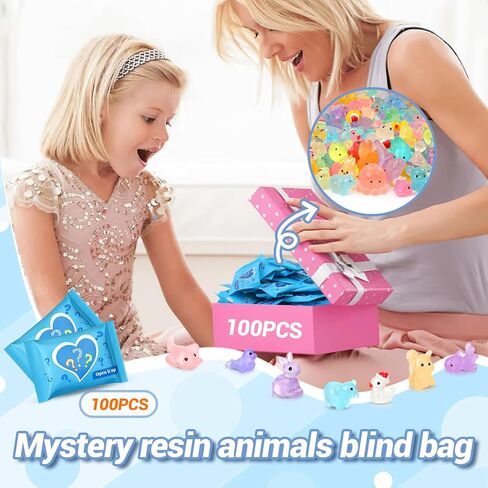 100PCS Mystery Bag Mini Resin Animals Luminous for Crafts Decor Mini Resin Ocean Animals Miniature Ornaments for Micro Landscape Garden Aquarium Dollhouse Party Favors Surprise Gifts for Kids in Saudi Arabia