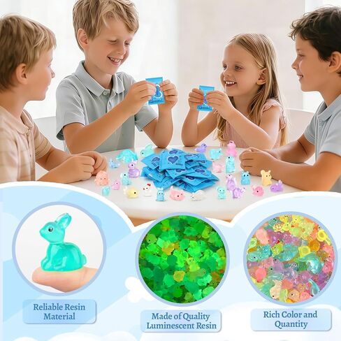 100PCS Mystery Bag Mini Resin Animals Luminous for Crafts Decor Mini Resin Ocean Animals Miniature Ornaments for Micro Landscape Garden Aquarium Dollhouse Party Favors Surprise Gifts for Kids in Saudi Arabia
