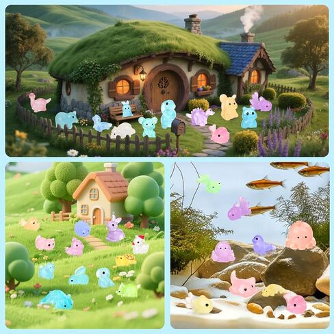 100PCS Mystery Bag Mini Resin Animals Luminous for Crafts Decor Mini Resin Ocean Animals Miniature Ornaments for Micro Landscape Garden Aquarium Dollhouse Party Favors Surprise Gifts for Kids in Saudi Arabia