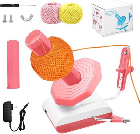 Mesenymm الغزل اللفاف، اللفاف الكرة الغزل الكهربائية للكروشيه، اللفاف كعكة الغزل المدمجة للكروشيه، كعكة الغزل مع انخفاض الضوضاء، الغزل الدوار، مساعد مثالي لمحبي الحرف اليدوية in Kuwait