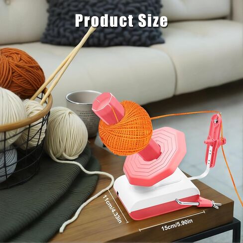 Mesenymm الغزل اللفاف، اللفاف الكرة الغزل الكهربائية للكروشيه، اللفاف كعكة الغزل المدمجة للكروشيه، كعكة الغزل مع انخفاض الضوضاء، الغزل الدوار، مساعد مثالي لمحبي الحرف اليدوية in Kuwait