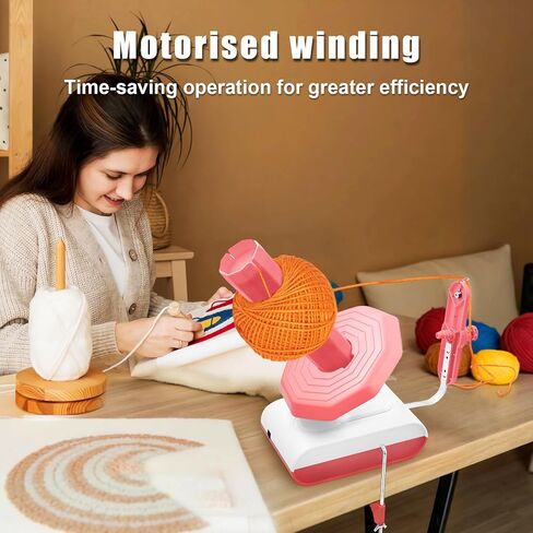 Mesenymm الغزل اللفاف، اللفاف الكرة الغزل الكهربائية للكروشيه، اللفاف كعكة الغزل المدمجة للكروشيه، كعكة الغزل مع انخفاض الضوضاء، الغزل الدوار، مساعد مثالي لمحبي الحرف اليدوية in Kuwait