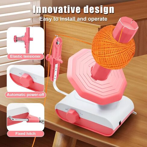 Mesenymm الغزل اللفاف، اللفاف الكرة الغزل الكهربائية للكروشيه، اللفاف كعكة الغزل المدمجة للكروشيه، كعكة الغزل مع انخفاض الضوضاء، الغزل الدوار، مساعد مثالي لمحبي الحرف اليدوية in Kuwait