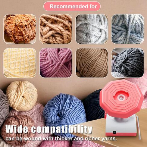 Mesenymm الغزل اللفاف، اللفاف الكرة الغزل الكهربائية للكروشيه، اللفاف كعكة الغزل المدمجة للكروشيه، كعكة الغزل مع انخفاض الضوضاء، الغزل الدوار، مساعد مثالي لمحبي الحرف اليدوية in Kuwait