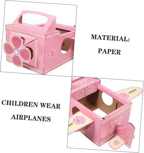 Boys and Girls's Dress-up Airplane Costume Rotating Fan Cardboard Toy Airplane for Boys Interactive Making Set in Saudi Arabia