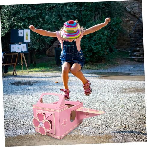 Boys and Girls's Dress-up Airplane Costume Rotating Fan Cardboard Toy Airplane for Boys Interactive Making Set in Saudi Arabia