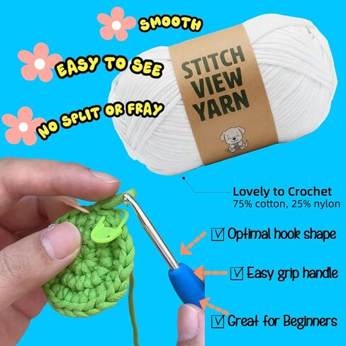 BUNUKY Crochet Kit for Complete Beginners - DIY Starter Kit to Make a Cute Puppy | Step-by-Step Video Tutorials for Easy Learning | Creative Craft Gift for Christmas, Adults, Teens (Sky Pup) in Saudi Arabia