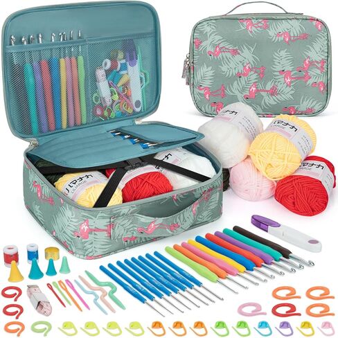 GMAK Crochet Kit for Beginners Adults, 59 PCS Crochet Sets Include Yarn, Crochet Hooks and Tools, Portable Crochets Starter Kit for Making Variety Projects Crochet Supplies, Yellow Lemon in Saudi Arabia
