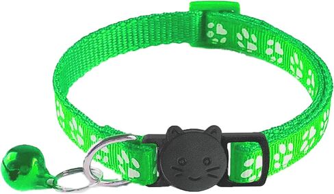 6 Pack Breakaway Cat Collar with Bells, Claw Print Design, Safety Buckle Kitten Collars, 0.4 Inches Width Lightweight, Adjustable 7.5-12.5 Inches Suitable for Girl Boy Cats in Saudi Arabia