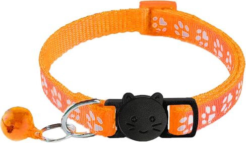 6 Pack Breakaway Cat Collar with Bells, Claw Print Design, Safety Buckle Kitten Collars, 0.4 Inches Width Lightweight, Adjustable 7.5-12.5 Inches Suitable for Girl Boy Cats in Saudi Arabia