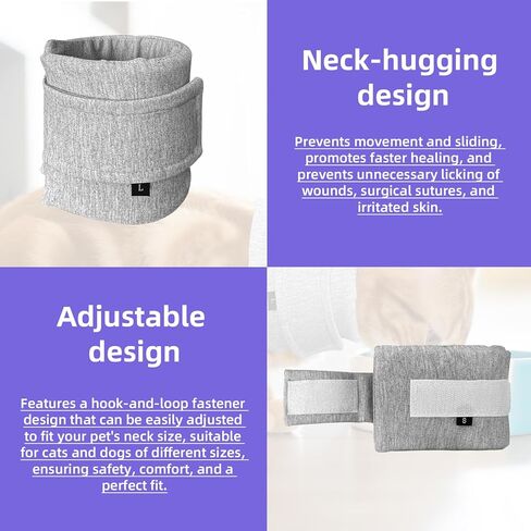 دعامة رقبة القطط بثلاثة أحجام - غطاء جرح رقبة الكلب، طوق واقٍ مسامي وقابل للتعديل للتعافي من الجروح، العناية اللاحقة بالعمليات الجراحية، مضاد للخدش، مناسب للقطط والكلاب الصغيرة والمتوسطة والكبيرة in Kuwait