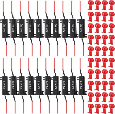 Xuhal 36 Pack 50W 6OHM مقاوم التحميل بمقاوم الإشارة LED FILL FARD FLAND FLIND رمز الخطأ المليء بالمقاوم لمصابيح LED المصابيح الأمامية اللوحة LIGHT LIGHT DRL in Saudi Arabia