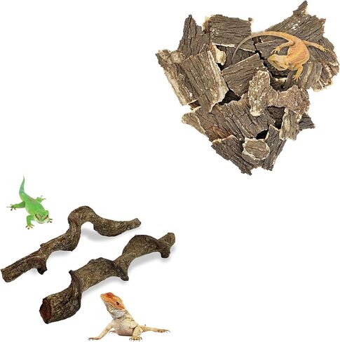 Reptile Cork Bark with Reptile Climbing Decor Thick Wood Branches Snake Habitat Decorations Terrarium Wooden Tree Trunk Ornament in Saudi Arabia