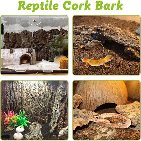 Reptile Cork Bark with Reptile Climbing Decor Thick Wood Branches Snake Habitat Decorations Terrarium Wooden Tree Trunk Ornament in Saudi Arabia