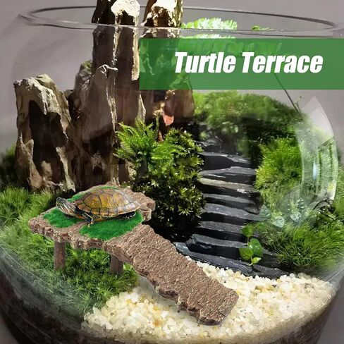 Reptile Ramp - 8x14x4.5cm Turtle Ramps | Turtle Basking | Reptile Ramp Turtles Tank Accessories | Non-Slip Dock Climbing Ladder Reptiles Resting Habitat for Tortoise Lizard Bearded Dragon Te in Saudi Arabia