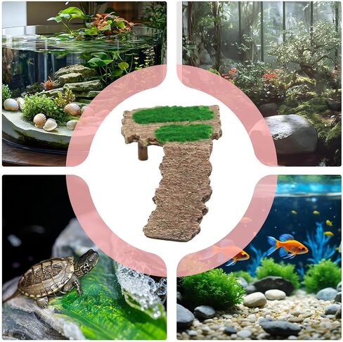 Reptile Ramp - 8x14x4.5cm Turtle Ramps | Turtle Basking | Reptile Ramp Turtles Tank Accessories | Non-Slip Dock Climbing Ladder Reptiles Resting Habitat for Tortoise Lizard Bearded Dragon Te in Saudi Arabia