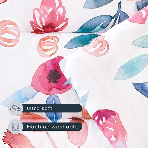 Wake In Cloud - Toddler Nap Mat with Pillow and Blanket, for Kids Girls in Kindergarten Daycare Preschool Pre K, Roll Up Sleeping Bag, Floral Botanical Flowers, Mauve Pink, Standard in Saudi Arabia