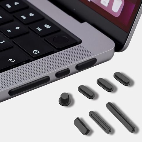 غطاء قابس الغبار من 7 قطع متوافق مع MacBook Pro 14 وMacBook Pro 16 بوصة 2021 تم إصداره نموذج A2442 A2485، قابس الغبار لـ HDMI ، Thunderbolt ، SD ، شاحن وسماعات الرأس ، مجموعة سدادات الغبار السيليكون in Saudi Arabia