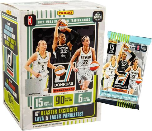 صندوق مكبر كرة السلة Panini Donruss WNBA 2024–25 - بطاقات التداول الرسمية - تتضمن بطاقات المبتدئين والإدخالات والمتوازيات - صندوق بيع بالتجزئة مختوم in Kuwait