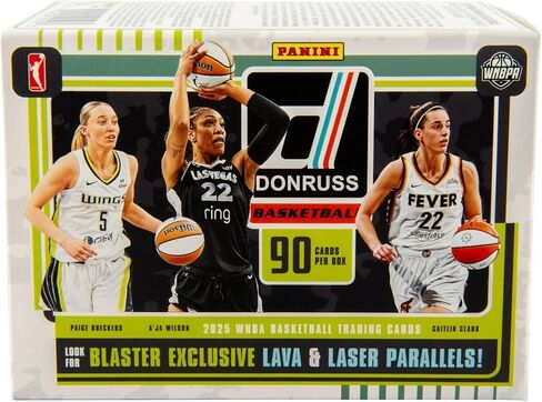 صندوق مكبر كرة السلة Panini Donruss WNBA 2024–25 - بطاقات التداول الرسمية - تتضمن بطاقات المبتدئين والإدخالات والمتوازيات - صندوق بيع بالتجزئة مختوم in Kuwait