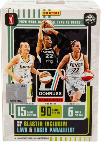 صندوق مكبر كرة السلة Panini Donruss WNBA 2024–25 - بطاقات التداول الرسمية - تتضمن بطاقات المبتدئين والإدخالات والمتوازيات - صندوق بيع بالتجزئة مختوم in Kuwait