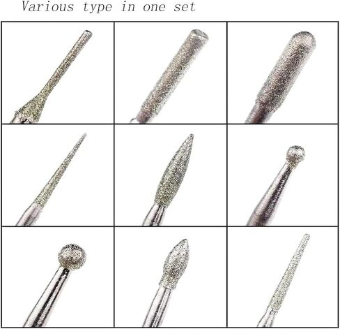 Diamond Grinding Bit Set, 30 Pieces – Assorted 120–150 Grit Rotary Tool Burs for Precision Jewelry Making, Engraving, Carving & DIY Craftwork, 2.35mm Shank in Saudi Arabia