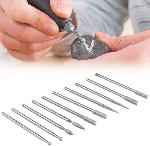 Diamond Grinding Bit Set, 30 Pieces – Assorted 120–150 Grit Rotary Tool Burs for Precision Jewelry Making, Engraving, Carving & DIY Craftwork, 2.35mm Shank in Saudi Arabia