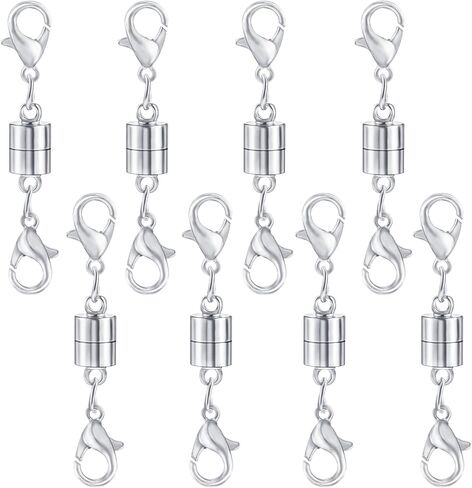 14 Pack Double Magnetic Necklace Clasps and Closures with Lobster Clasp, 18K Gold and Silver Plated Jewelry Clasps Converters, Suitable for Bracelet Necklaces Anklet Chains, Gold&Silver in Saudi Arabia