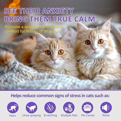 OcePor Cat Calming Diffuser 12 Refill Solutions, 3 Plugs- Cat Pheromones Calming Diffuser Refill, Pheromone Diffuser to Calm Cats, Cat Anxiety Relief in Saudi Arabia
