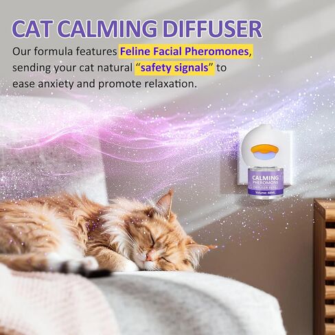 OcePor Cat Calming Diffuser 12 Refill Solutions, 3 Plugs- Cat Pheromones Calming Diffuser Refill, Pheromone Diffuser to Calm Cats, Cat Anxiety Relief in Saudi Arabia