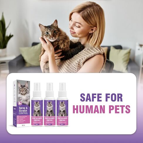 Cat Calming Spray Calming Solution for Cats Cat Pheromone Spray Reduces Stress Anxiety Scratching Calming Spray for Cats Good for Home Travel Cat Pheromones Calming Spray 60 ML 3 Pack in Kuwait