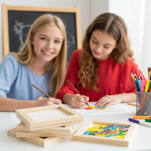 20 حزمة من اللوحات القماشية الخشبية مقاس 5 × 5 بوصة، وألواح خشبية من خشب الصنوبر غير المكتملة بسمك 1 سم للفنانين، والرسم، والحرق، وفن الصب، والحرف اليدوية والمشروعات اليدوية in Kuwait