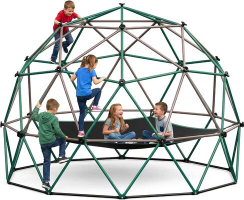 Hapfan 6.5 FT Tall Climbing Dome with Hammock, Large Jungle Gym for Kids Outdoor Backyard, Heavy Duty Monkey Bars Toys for Boys & Girls Ages 3-8 8-12, Weather-Resistant Playset, ASTM Approved in Saudi Arabia