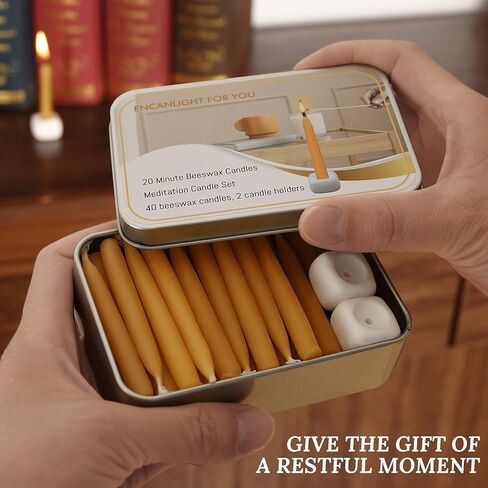 شموع شمع العسل التأمل ، 20 دقيقة شموع شمع النحل ، 40pcs صلاة صغيرة من الشمعة - لا تدخن ، عديمة التنقيط وغير سامة للمنزل ، الهدايا النساء ، اليوغا in Kuwait