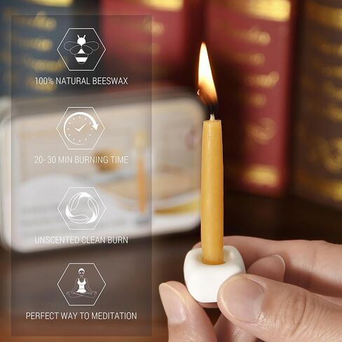شموع شمع العسل التأمل ، 20 دقيقة شموع شمع النحل ، 40pcs صلاة صغيرة من الشمعة - لا تدخن ، عديمة التنقيط وغير سامة للمنزل ، الهدايا النساء ، اليوغا in Kuwait