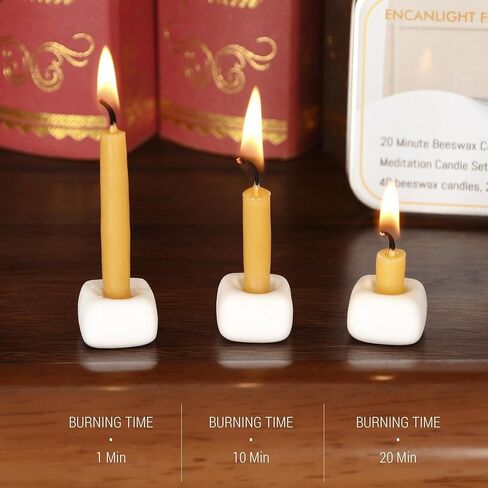 شموع شمع العسل التأمل ، 20 دقيقة شموع شمع النحل ، 40pcs صلاة صغيرة من الشمعة - لا تدخن ، عديمة التنقيط وغير سامة للمنزل ، الهدايا النساء ، اليوغا in Kuwait