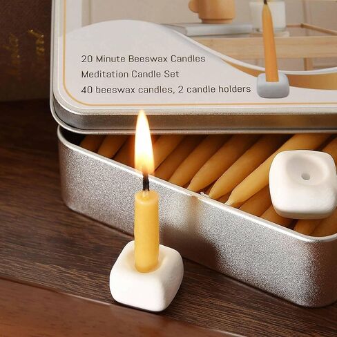 شموع شمع العسل التأمل ، 20 دقيقة شموع شمع النحل ، 40pcs صلاة صغيرة من الشمعة - لا تدخن ، عديمة التنقيط وغير سامة للمنزل ، الهدايا النساء ، اليوغا in Kuwait