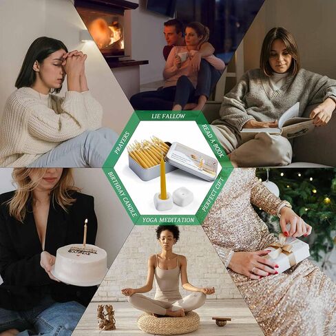 شموع شمع العسل التأمل ، 20 دقيقة شموع شمع النحل ، 40pcs صلاة صغيرة من الشمعة - لا تدخن ، عديمة التنقيط وغير سامة للمنزل ، الهدايا النساء ، اليوغا in Kuwait