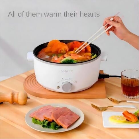 وعاء ساخن كهربائي مع باخرة، طباخ رامين 3 لتر، طباخ محمول، مقلاة غير لاصقة، مقلاة سوتيه (وعاء ساخن) in Kuwait