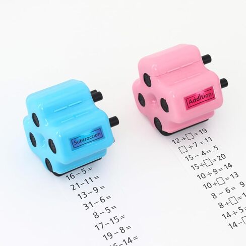 ختم دوار للرياضيات 4 في 1 من Math Teacher، بالإضافة إلى الطرح والضرب وملء الفراغات، أداة تدريب للأطفال والفصول الدراسية والاستخدام المنزلي (وردي) in Saudi Arabia