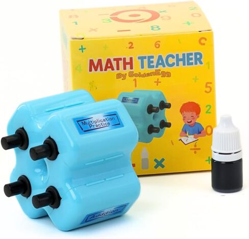 ختم دوار للرياضيات 4 في 1 من Math Teacher، بالإضافة إلى الطرح والضرب وملء الفراغات، أداة تدريب للأطفال والفصول الدراسية والاستخدام المنزلي (وردي) in Saudi Arabia
