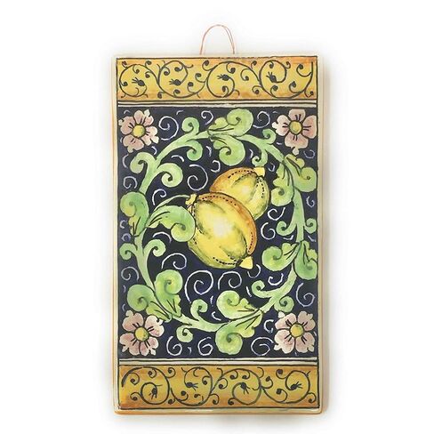 CERAMICHE D'ARTE PARRINI - بلاط السيراميك الإيطالي، طلاء الفخار، طلاء الفخار، الليمون الأزرق، مرسومة يدويًا، صنع في إيطاليا توسكان in Saudi Arabia