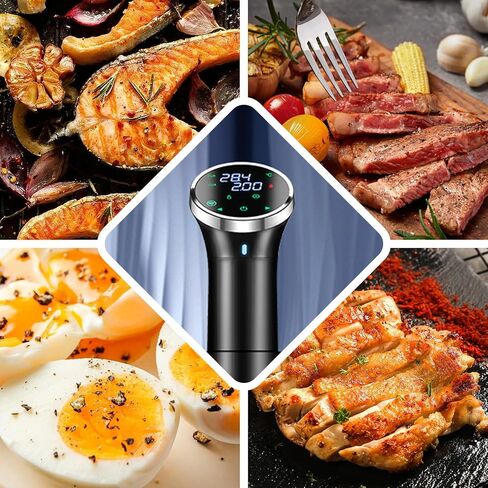 طباخ WiFi Sous Vide مع التحكم في التطبيق، غمر Sous Vide بقدرة 1100 وات، تسخين ثلاثي الأبعاد وشاشة LED للطهاة المنزليين والمبتدئين، الحفلات، نطاق درجة الحرارة 77-203 درجة فهرنهايت، تحكم في تطبيق Sous-Vide للطهي البطيء للغاية in Kuwait