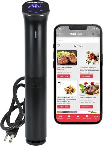 iVide 2.0 WiFi Sous Vide Cooker – Precision Immersion Circulator, 1200W, 0.1°C Accuracy, App Recipes, Quiet Operation, 30L Capacity in Saudi Arabia